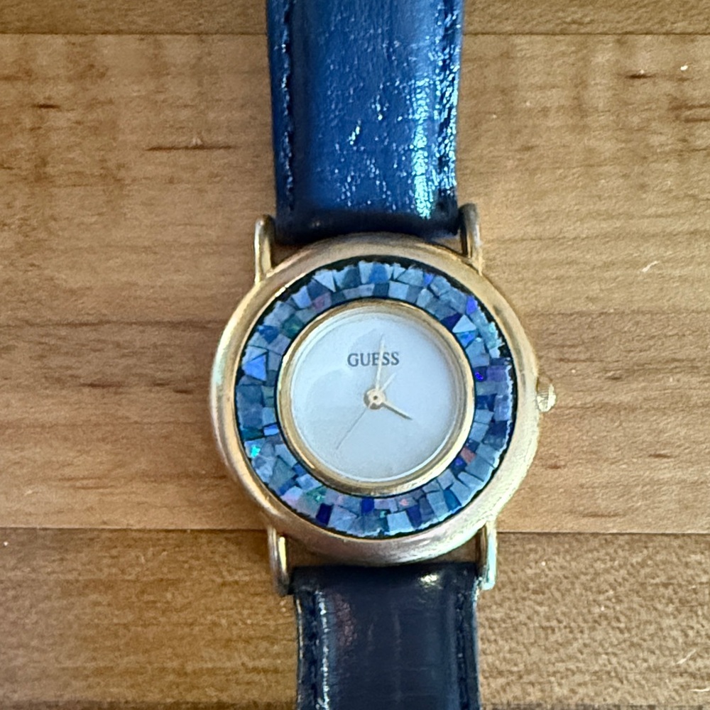 GUESS Navy and Gold vintage watch. 1993